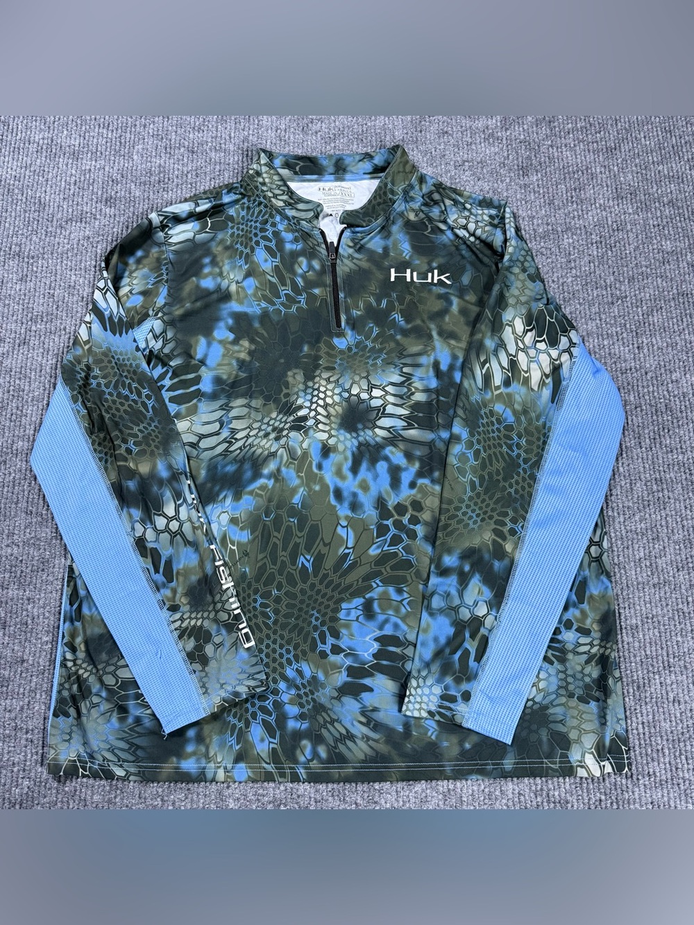 HUK Jacket Mens 3XL Kryptek Camo Fishing Performance Sport 1/4 Zip Pullover